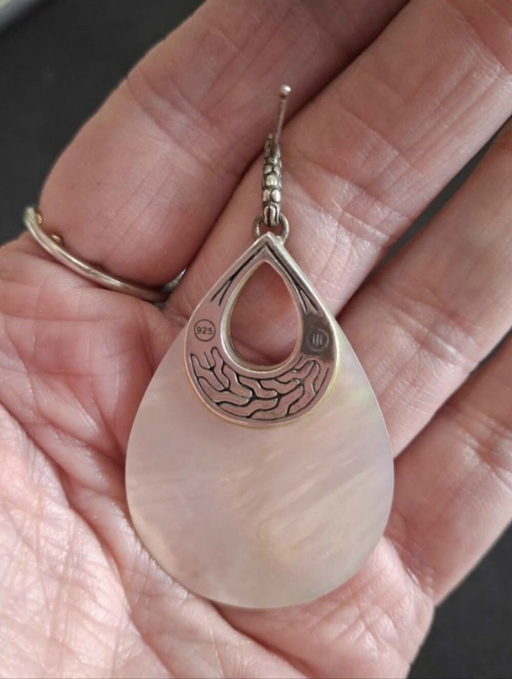John Hardy Sterling Silver & Mother of Pearl Teardrop Earrings - White